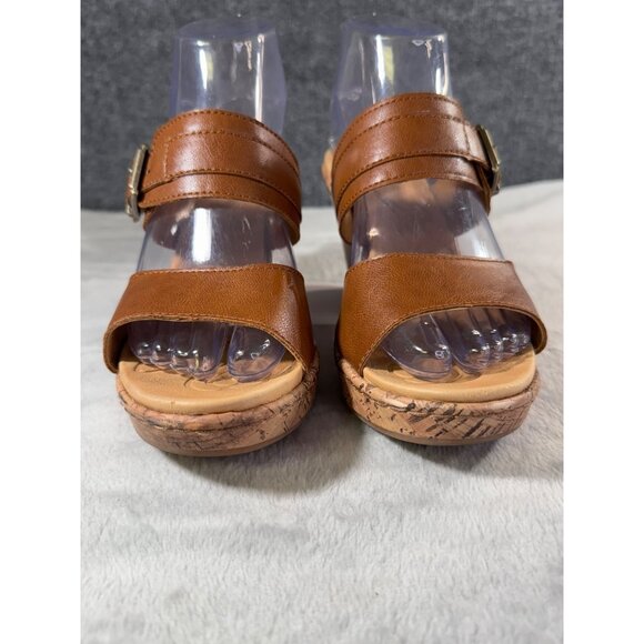b.o.c. by Born Womens Brown Slide Sandals Wedge Heels Size 8M - Picture 14 of 16